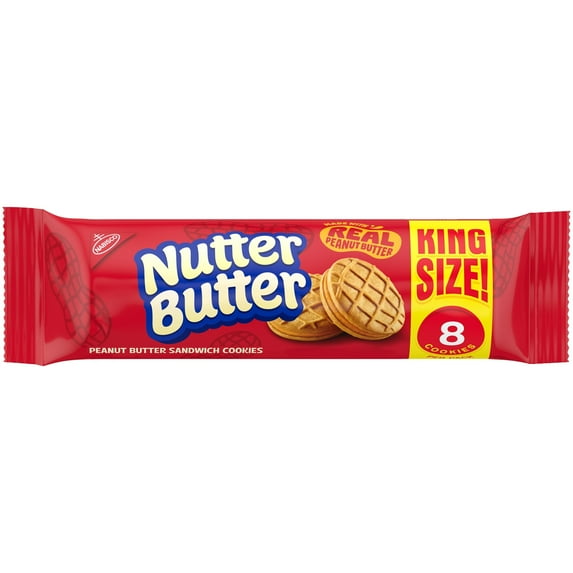 NUTTER BUTTER Peanut Butter Sandwich Cookies, King Size, 3.5 oz