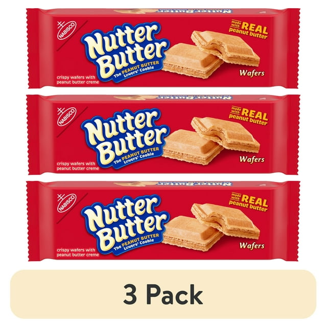 (3 pack) Nutter Butter Peanut Butter Wafer Cookies, 10.5 oz