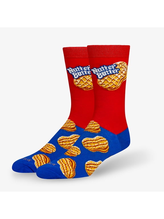 Cool Socks Nutter Butter Novelty Funny Cool Crew Socks, Size Large