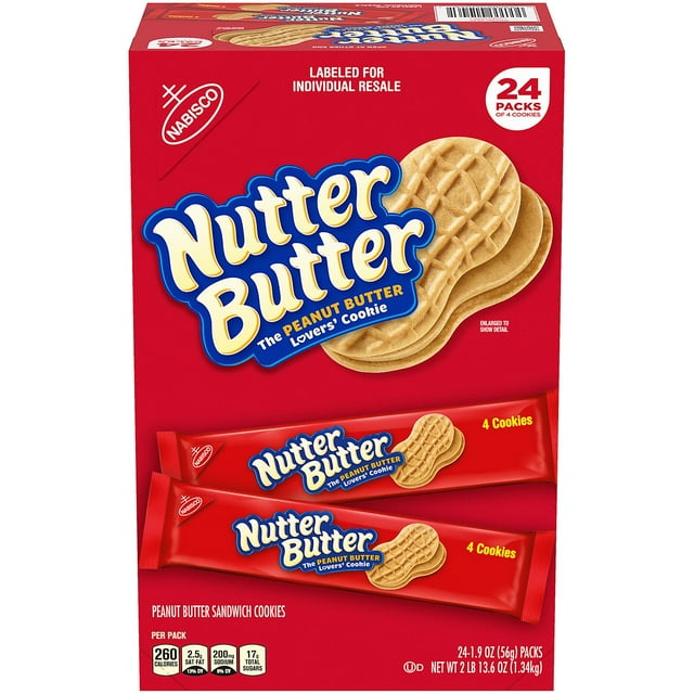 Nutter Butter Sandwich Cookies, 1.9 oz, 24-count - Walmart.com