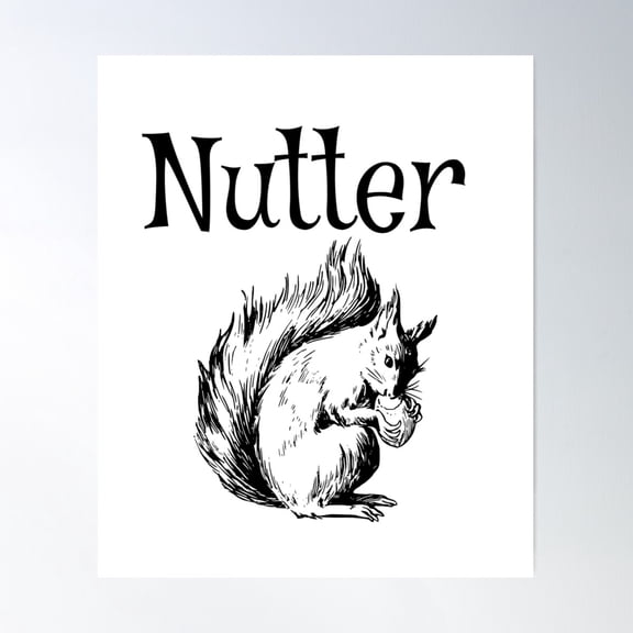 Nutter, Outdoors, Nature, Squirrel, Nuts, Wildlife, Rodents Poster Wall Art, Modern Wall Decor For Living Room Bedroom, 8x12 UNFRAMED