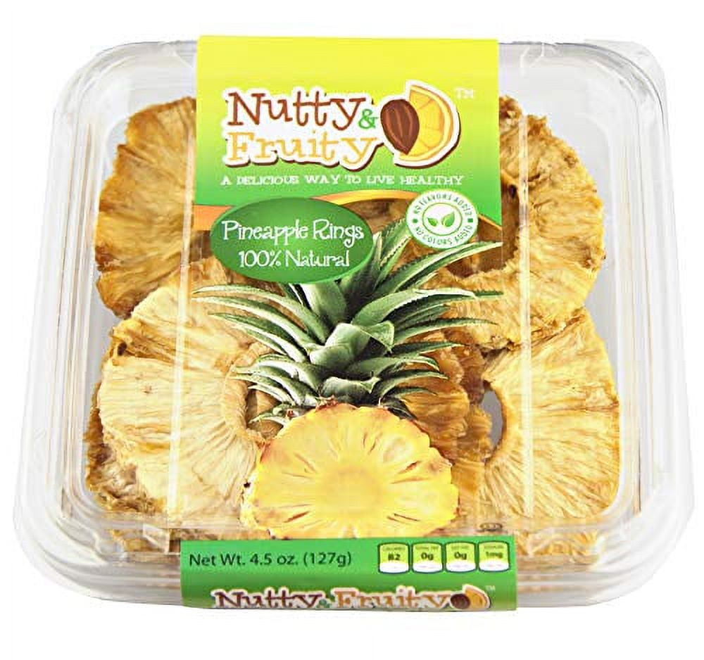Nutty & Fruity Dried 100% Natural Pineapple Rings, 2-Pack