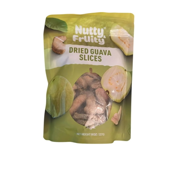 Nutty Fruity Dried Guava Slices, No Artificial Flavor Colors, 8 Ounces