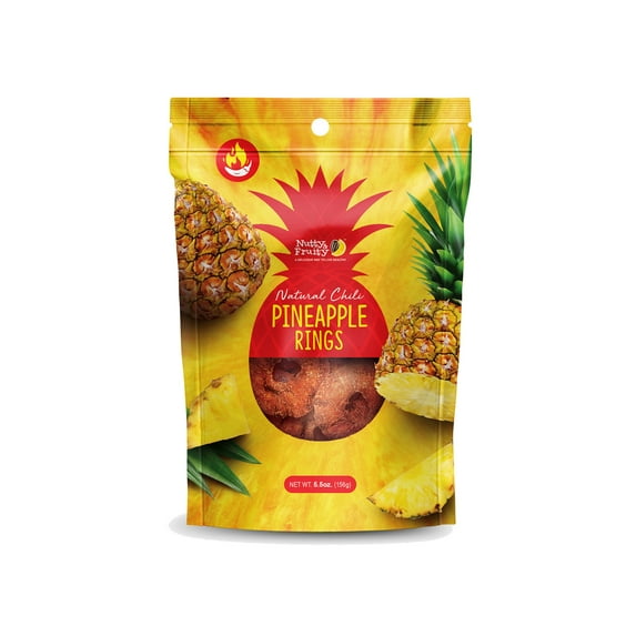 Nutty & Fruity Dried Natural Chili Pineapple Rings, 2-Pack 6 oz. Pouches