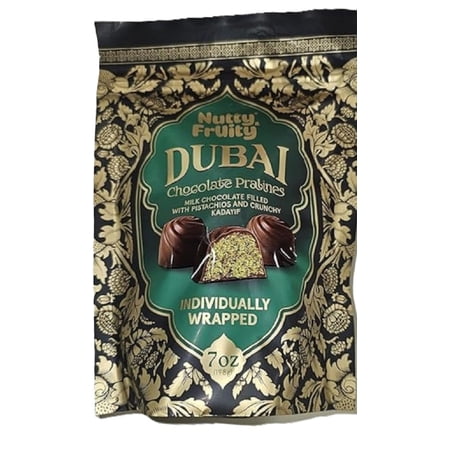 Nutty Fruity Dubai Chocolate Bars – Individually Wrapped, 7oz Bag (2-Pack)