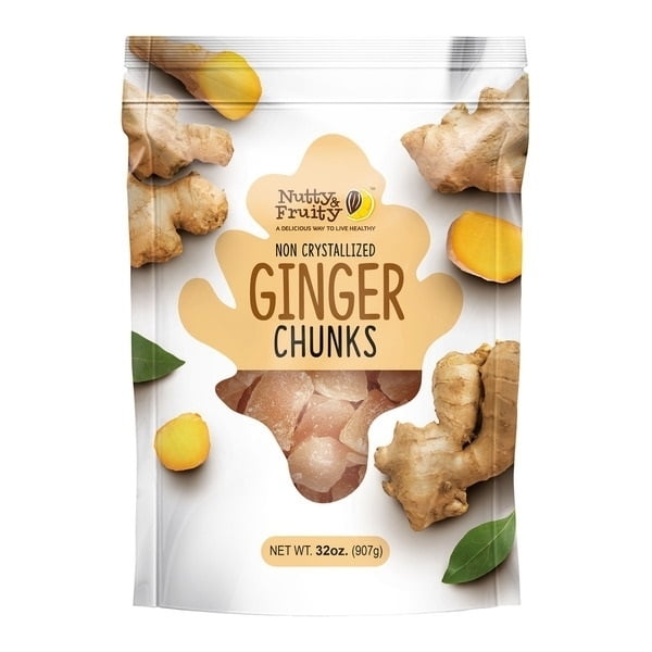 Nutty & Fruity Non Crystallized Ginger Chunks, 32 Ounce