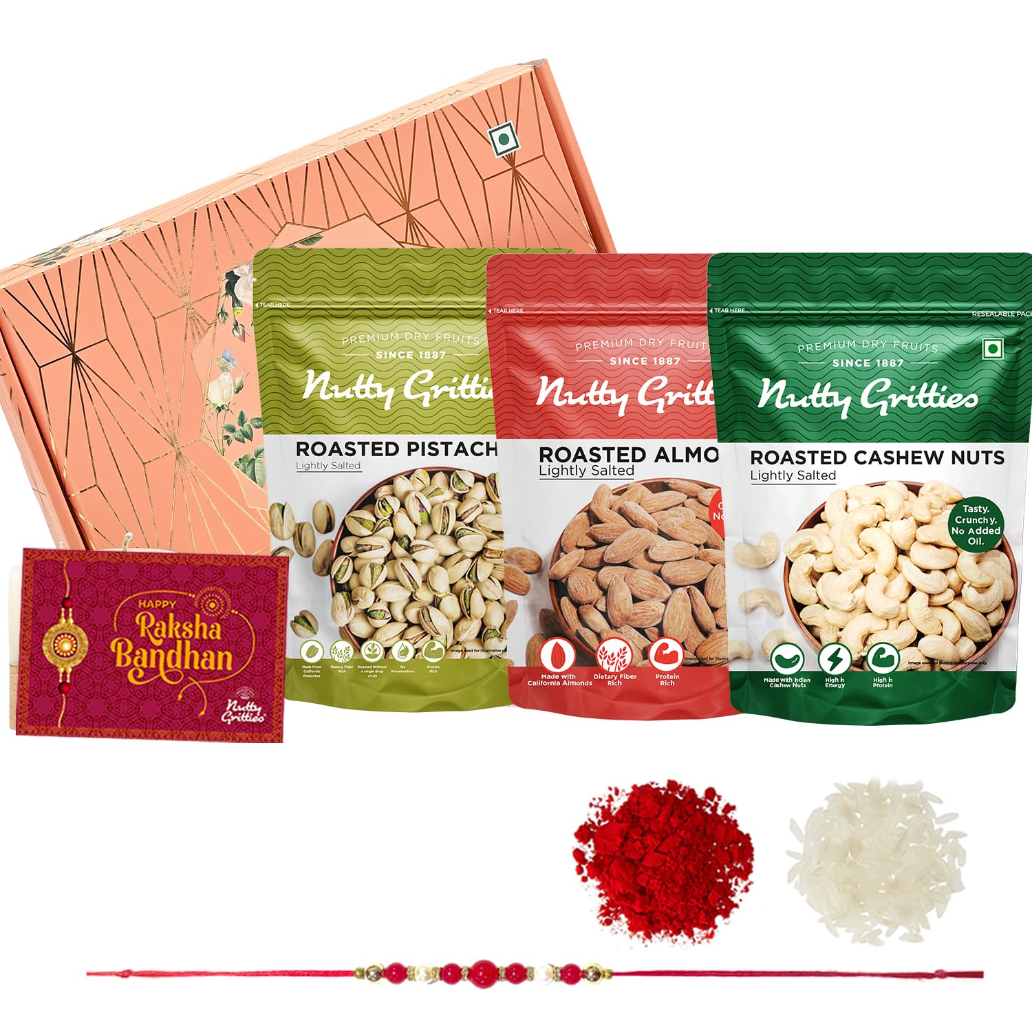 Nutty Gritties Premium Signature Rakhi Gift Box Roasted Salted Dry