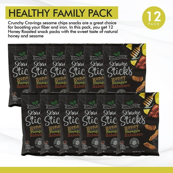 Nutty Naturals Crunchy Cravings Flavored Sesame Sticks and C