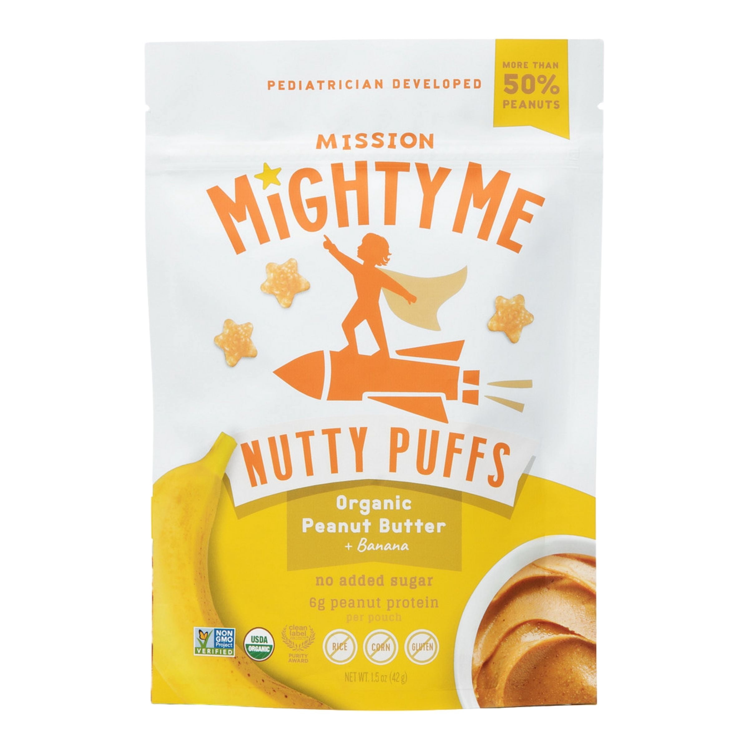 Mission MightyMe Nutty Puffs - Organic Peanut Butter with Banana