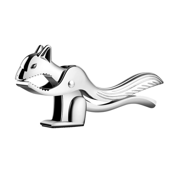 Nutty Squirrel Nutcracker, Zinc Alloy | for Almonds Brazil Nuts Chestnut | Great Housewarming (Silvery)