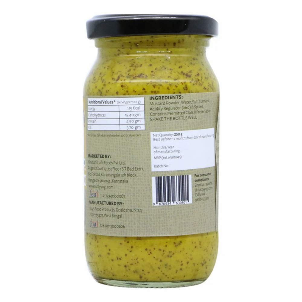 Nutty Yogi Bengali Mustard Kasundi, Mustard Sauce Kolkata Natural and