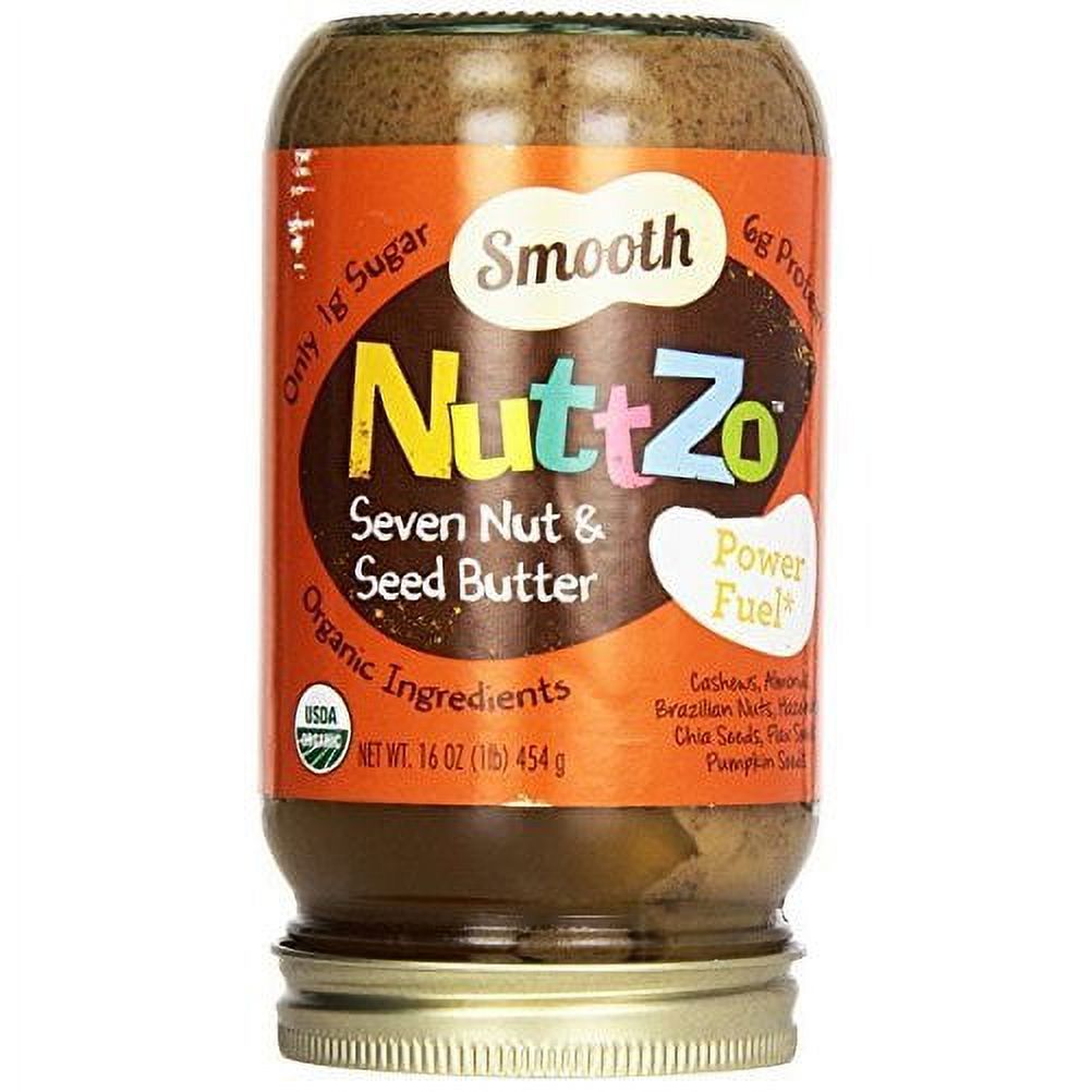 Nuttzo Organic Smooth Power Fuel Seven Nut and Seed Butter, 16 oz