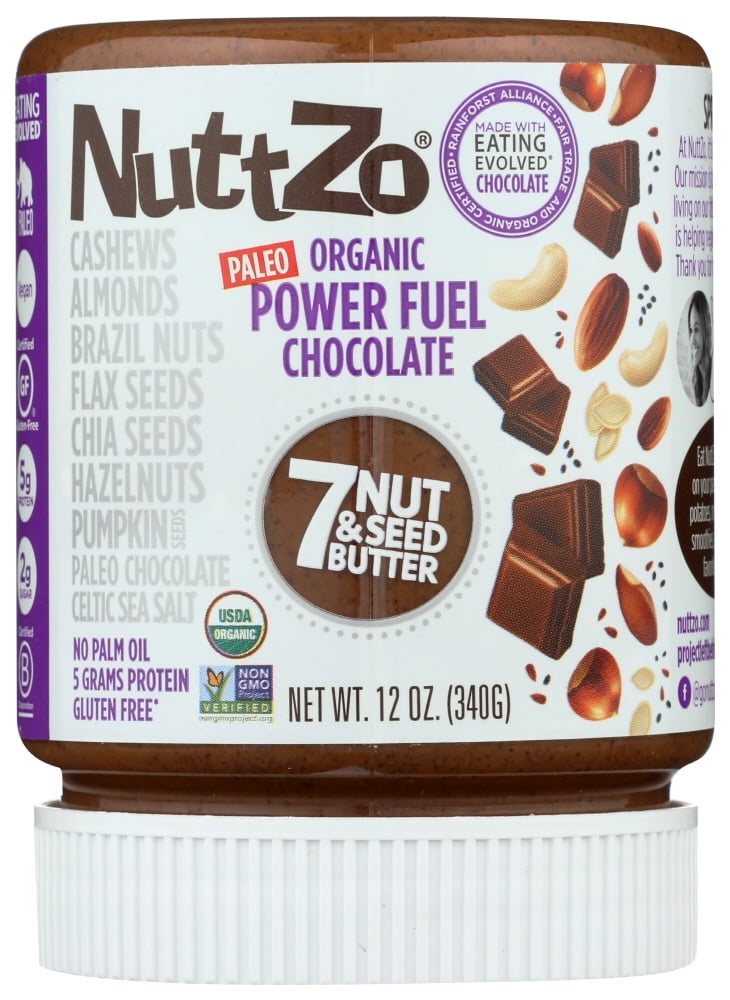 Nuttzo Seven Nut & Seed Butter Power Fuel, Chocolate, 12 Oz.