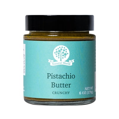 Nutural World - Crunchy Pistachio Butter 6 oz (170g) -  Great Taste Award Winner - Pure 100% Single Ingredient - Vegan, Kosher, Paleo Friendly