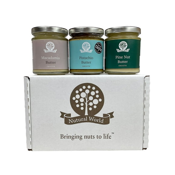 Nutural World - Luxury Nut Butter Collection Smooth (Set of 3) - 6 oz (170g) - Pistachio, Macadamia, Pine Nut