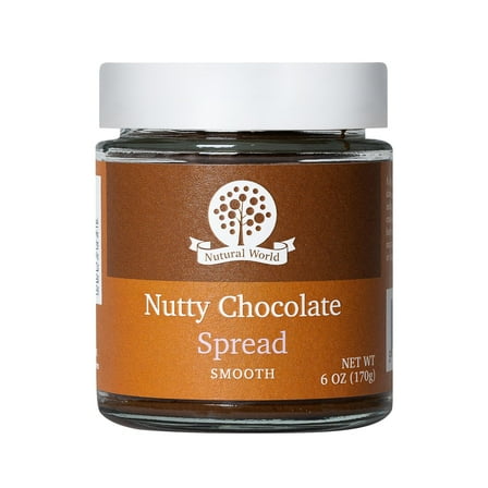 Nutural World - Smooth Nutty Chocolate Spread 6 oz (170g) - Vegan, Kosher, Paleo Friendly, Sugar-Free