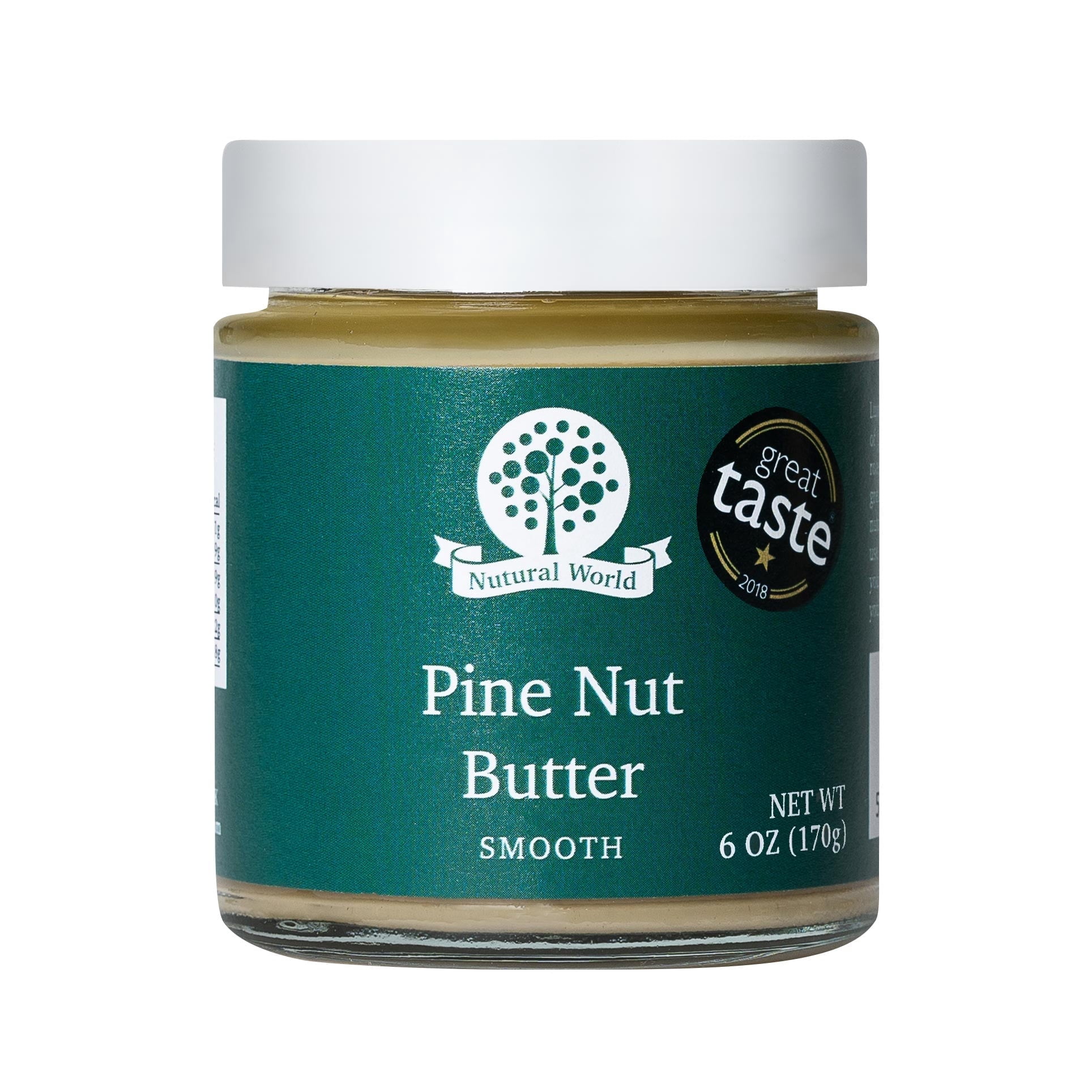 Nutural World - Smooth Pine Nut Butter 6 0z (170g) - Great Taste Award Winner - Pure 100% Single Ingredient - Vegan, Kosher, Sugar-Free