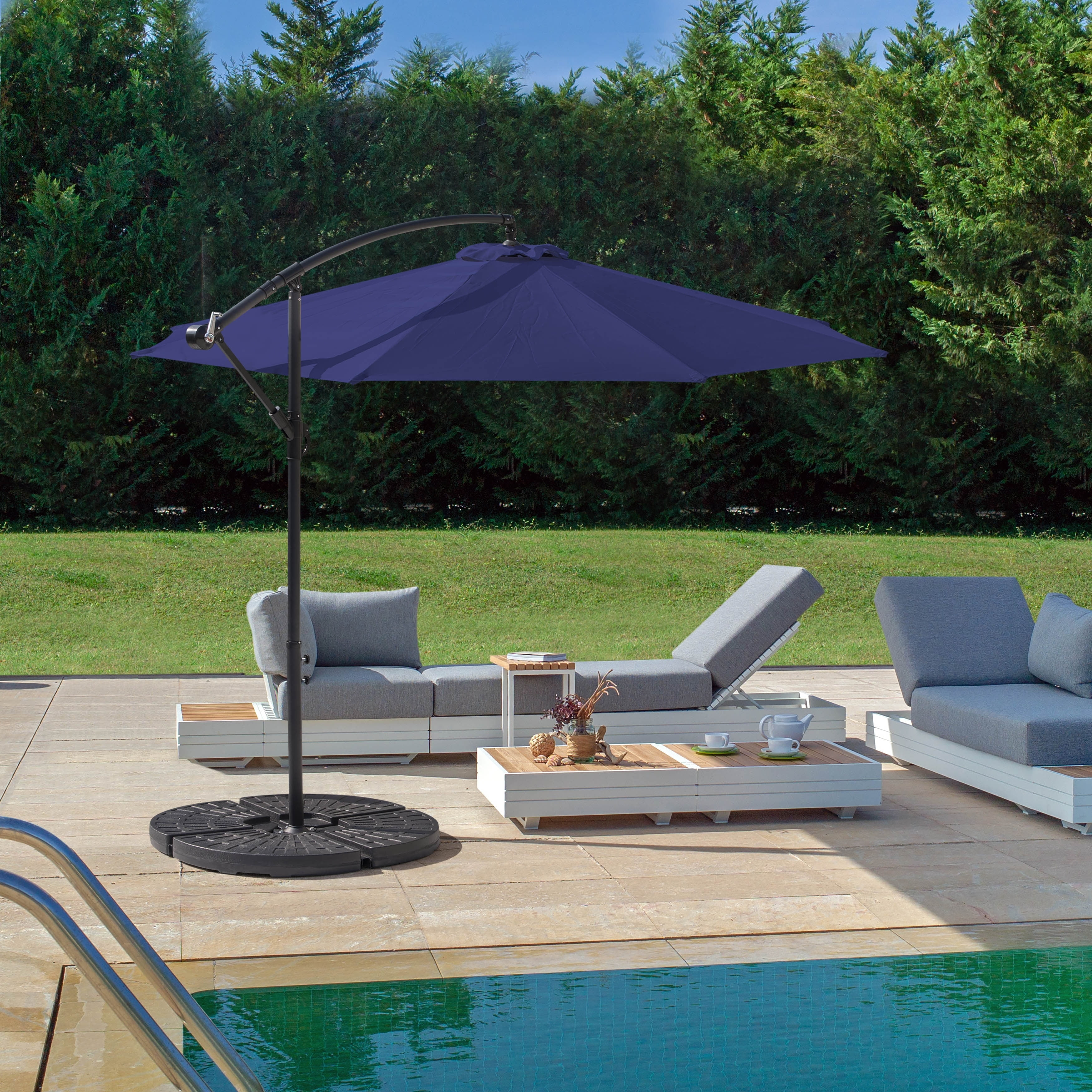 10-feet deluxe offset patio umbrella Deconk 10' X 13 'Patio with LED Lights Outdoor Cantilever Large Rectangle Umbrellas Heavy Duty Aluminum Double Top with 360-degree Rotation for Pool Garden Deck, Beige : degree rotation feature Sunnyglade 10x13Ft Cantilever Patio Umbrella