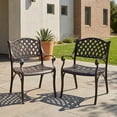 thumbnail image 1 of Nuu Garden 2 Piece Cast Aluminum Patio Dining Chairs with Armrests, Outdoor Bistro, Balcony, Backyard, Garden, Black with Gold Speckles, 1 of 11