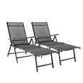 thumbnail image 1 of Nuu Garden 2-Piece Outdoor Patio Chaise Lounge Chair Adjustable Folding Pool Lounger with Steel Frame and Breathable Textile Fabric for Beach, Yard, Pool and Patio, Gray, 1 of 9