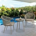 thumbnail image 1 of Nuu Garden  3-Piece Aluminum Patio Furniture Bistro Set with Cushions Espresso, 1 of 5
