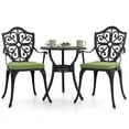 thumbnail image 1 of Nuu Garden 3 Piece Cast Aluminum Outdoor Bistro Set, Patio Bistro Set with Cushions and Umbrella Hole Rust-Resistant Outdoor Dining Set, Black&Green, 1 of 10