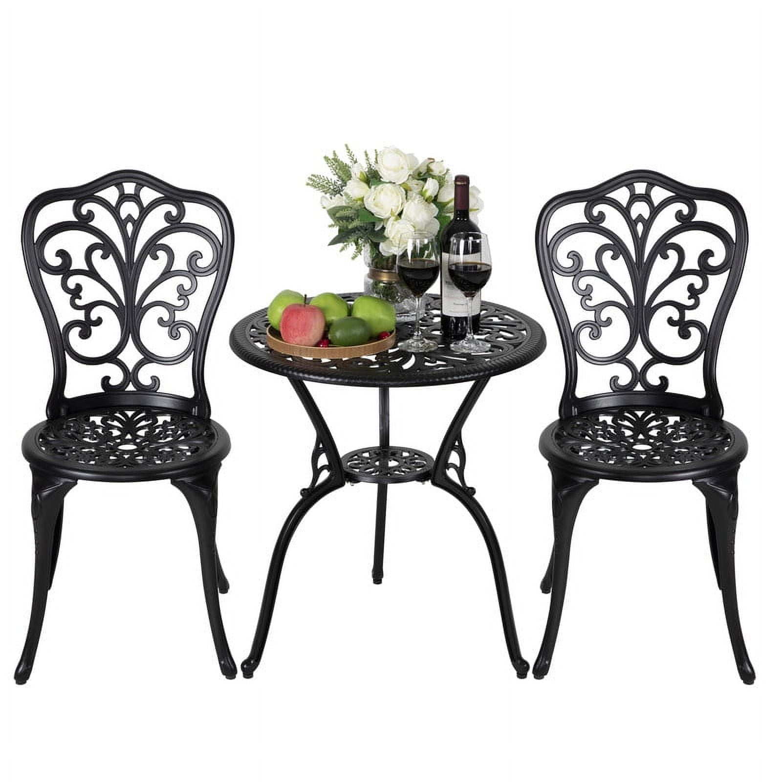 Nuu Garden 3Piece Cast Aluminum Patio Bistro Furniture Set,Patio