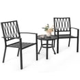 thumbnail image 1 of Nuu Garden 3 Piece Patio Bistro Furniture Set, Powder-coated Finish and Steel Frame Outdoor Bistro Set, Outdoor and Indoor Space, Bistro, Deck, Garden, Backyard, Black, 1 of 10