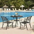 thumbnail image 1 of Nuu Garden 3-Piece Patio Bistro Set Outdoor Cast Aluminum Bistro Table and Chairs Set of 2, Outdoor Patio Table Set with Umbrella Hole for Patio Balcony, Black, 1 of 10