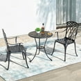 Nuu Garden 3 Piece Patio Bistro Sets Cast Aluminum Bistro Table Set Outdoor, Black with Golden