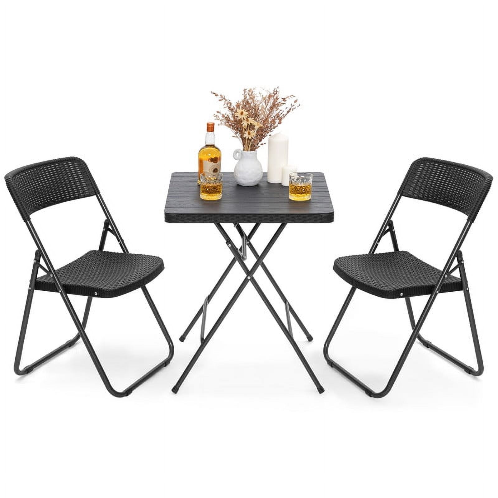 Nuu Garden 3 Pieces Folding Patio Bistro Dining Furniture Set,Small