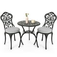 thumbnail image 1 of Nuu Garden 3 Pieces Patio Bistro Set, Outdoor Bistro Set with 2 Chairs And Cushion, Round Table with Umbrella Hole, All-Weather Outdoor Patio Bistro Set for Garden, Lawn, Poolside, Porch, Black, 1 of 9
