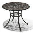 thumbnail image 1 of Nuu Garden 36" Cast Aluminum Outdoor Dining Table, Patio Bistro Round Table with Umbrella Hole, Black with Antique Bronze at The Edge, 1 of 10