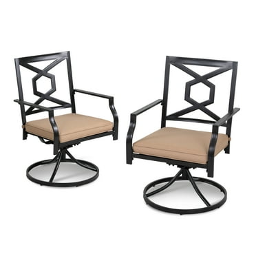 Nuu Garden 360-degree Dining Swivel Chairs Beige and black