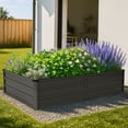 thumbnail image 1 of Nuu Garden 6x3x1ft Rectangular Galvanized Raised Garden Bed for Gardening Elevated Planting Metal Planter Box Outdoor Patio Planting Bed for Vegetables Flowers Herb, Dark Gray, 1 of 10
