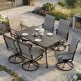 thumbnail image 1 of Nuu Garden 7-Piece Outdoor Dining Set, Outdoor Table and Chair Set with Umbrella Hole, Padded Textilene Dining Table Set, All Weather Outdoor Table and Chairs for 6, Swivel Design, Light Gray, 1 of 10