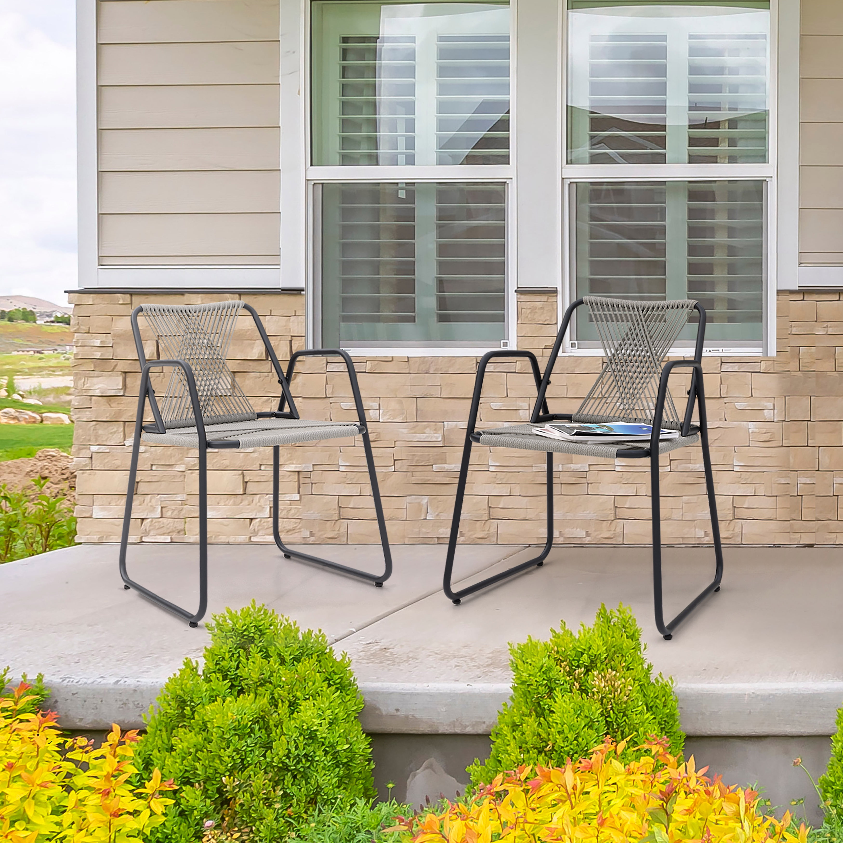 Black rope patio discount chairs