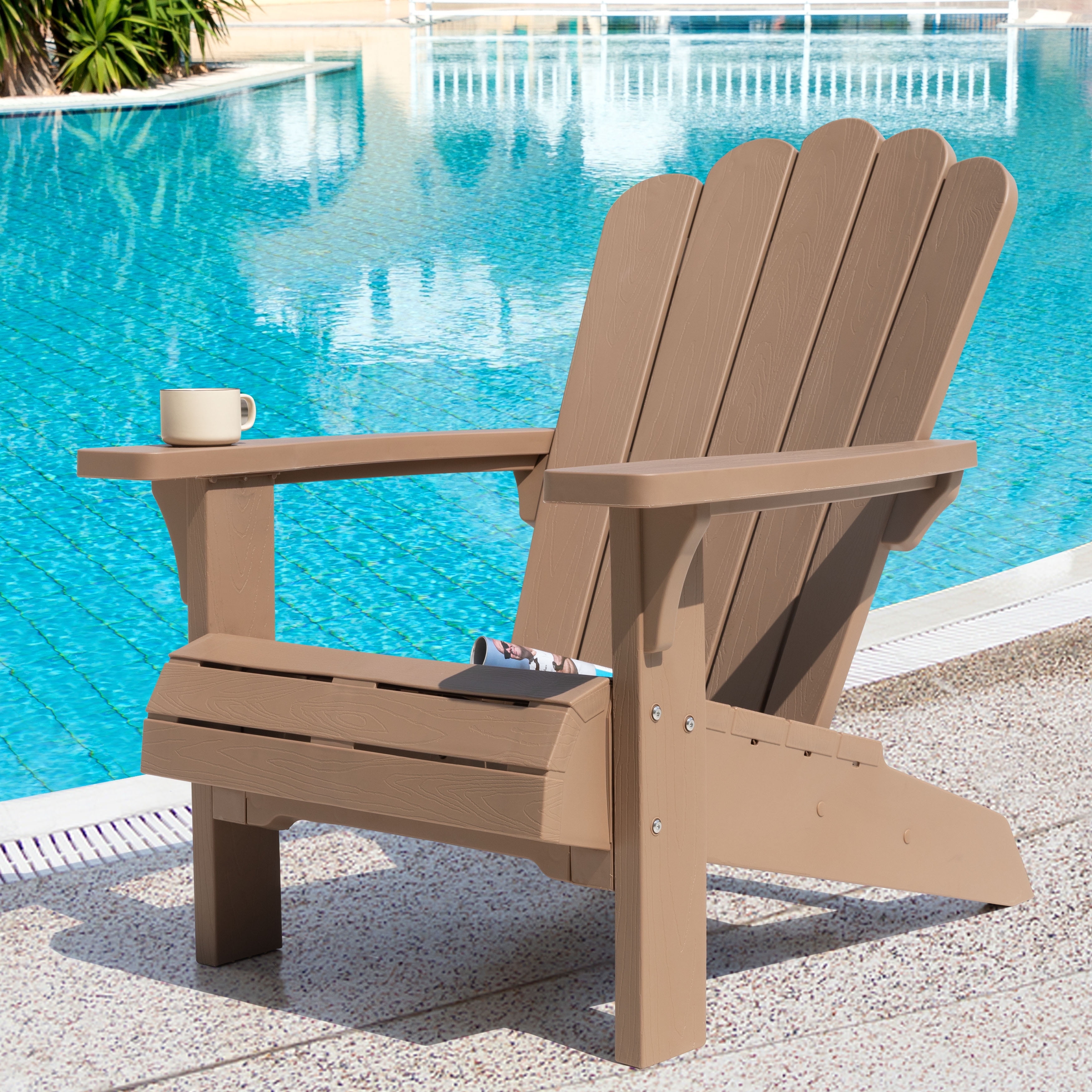Nuu Garden Adirondack Chair, Patio Chair Weather-Resistant, Outdoor Chair, Lawn Chair with Widened Armrests, Fire Pit Chair for Deck, Outdoor, Porch, Backyard, Garden, Champagne