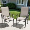 thumbnail image 1 of Nuu Garden Outdoor Dining Chairs Set of 2, Patio Dining Furniture Set with Powder-Coated Frame, Weather-Resistant Metal Dining Chairs with Textilene High Back and Wider Seat for Outside, Beige, 1 of 10