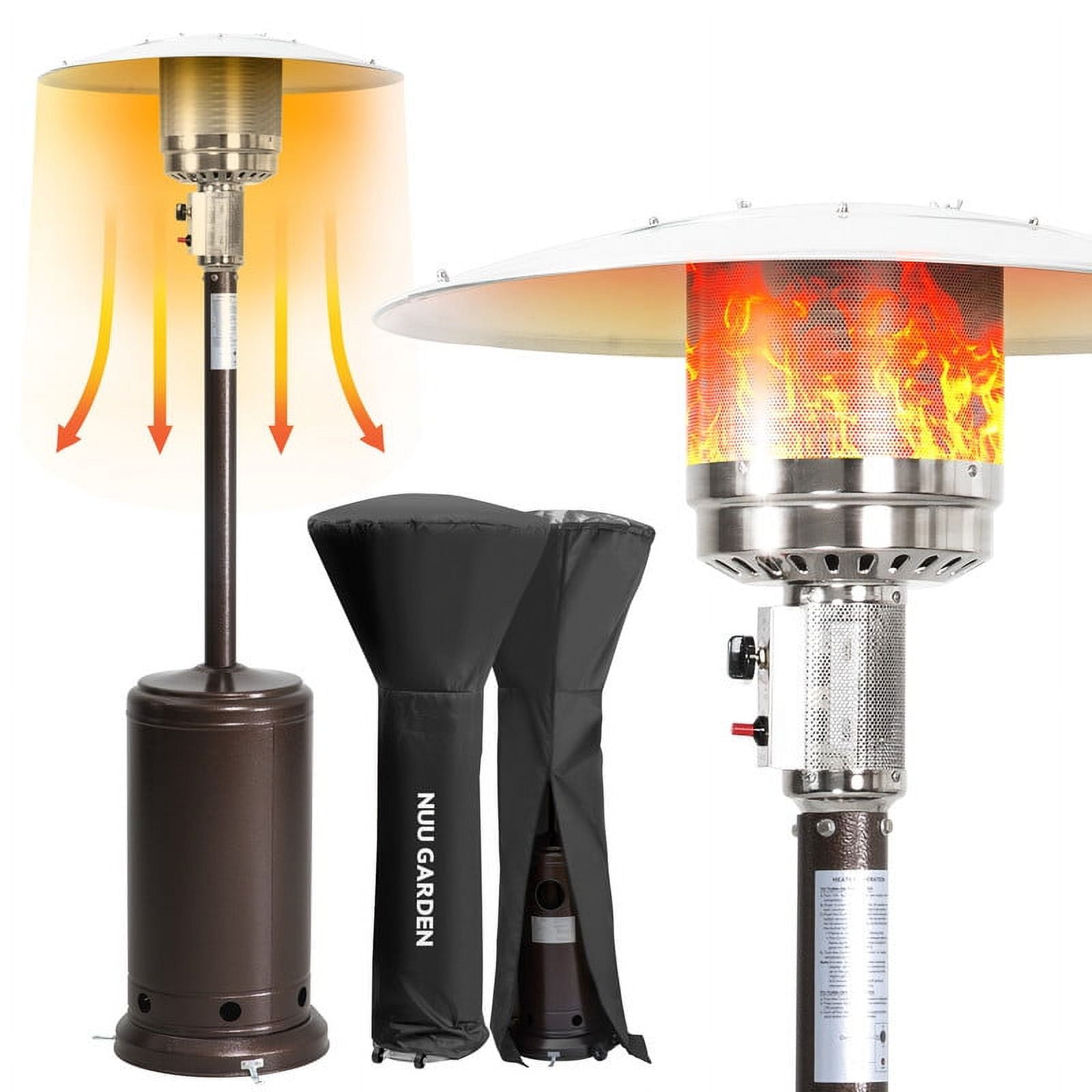 Nuu Garden Outdoor Patio Heater Propane Gas Standing Heater with Wheels