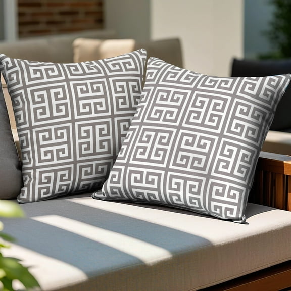 Nuu Garden Outdoor Patio Throw Pillows 17.3'' x 17.3'' x 6.5'' Set of 2 Throw Pillows with Inners Outside Bench Chair Decorative Cushions for Swing Deep Seat Bed Couch Sofa Indoor Outdoor Pillows