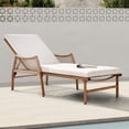 thumbnail image 1 of Nuu Garden Outdoor Reclining Chaise Lounge, 6-Position Adjustable Backrest and Zippered Cushion, Hand-Woven Rattan Wrapped Armrests and Hand-Brush Aluminum with Breathable Textilene, Brown and Beige, 1 of 9
