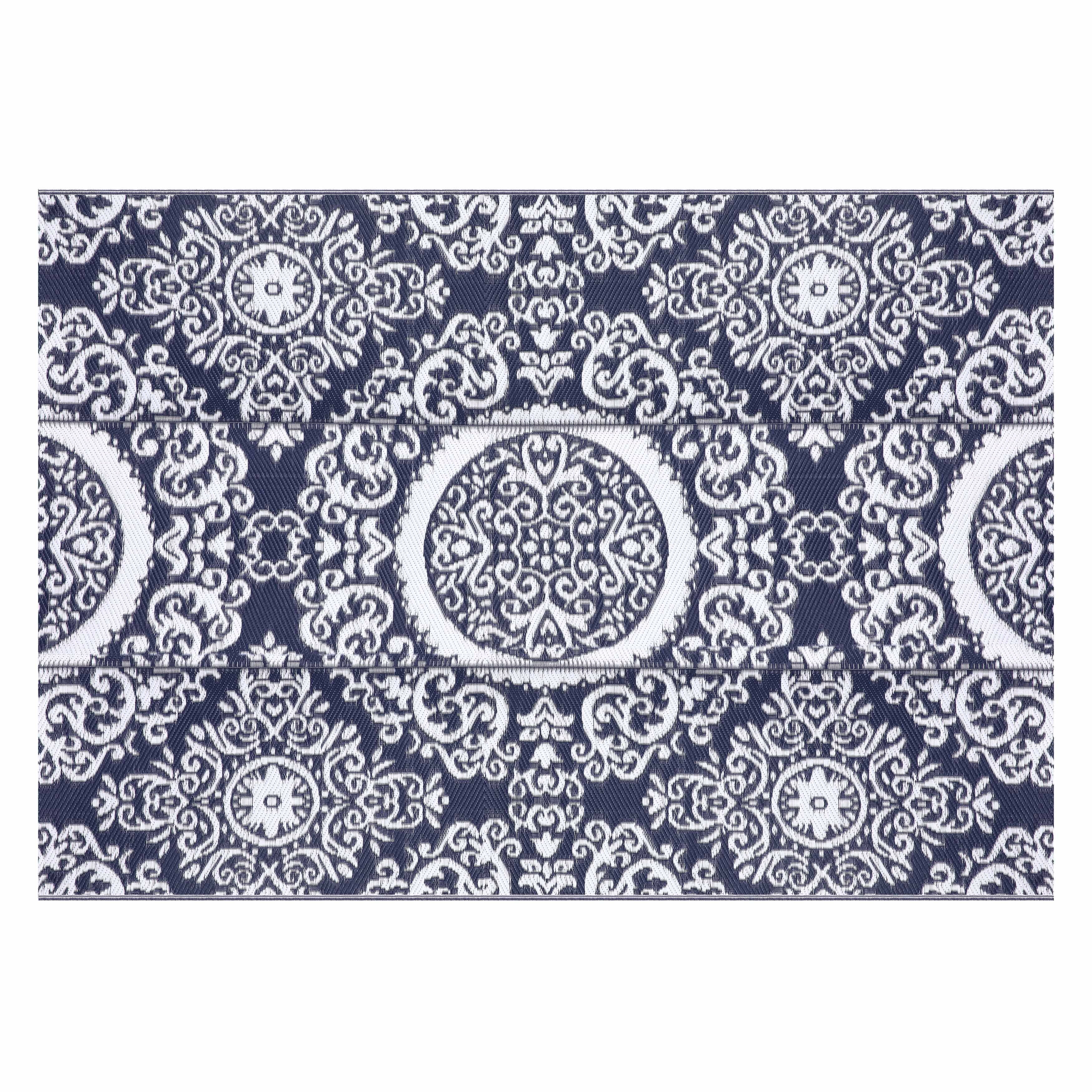 Nuu Garden Blue and White 5 ft. x 7 ft. Rectangle Plastic Moroccan  Waterproof Fade Resistant Indoor/Outdoor Area Rug SO05-01 - The Home Depot