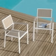 thumbnail image 1 of Nuu Garden Outdoor Stackable Chairs Lawn Chairs Set of 2 Faux Wood Patio Chairs Weather-Resistant Outdoor Dining Chairs for Outside Porch Backyard Deck Balcony, Light Brown, 1 of 10