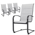 thumbnail image 1 of Nuu Garden Patio Chairs Set of 4, Outdoor Padded Textilene Patio Dining Chairs, Breathable Spring Motion Textile High Back Outdoor Dining Chairs, Gray, 1 of 9