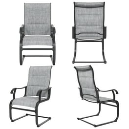 UDPATIO Patio Chairs Set of 2 Outdoor Dining Chairs High Back with All Weather Breathable Textilene Metal Frame for Lawn Garden Backyard Deck Dark Grey Walmart