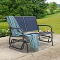 thumbnail image 1 of Nuu Garden  Steel Outdoor Glider Bench Blue, 1 of 11