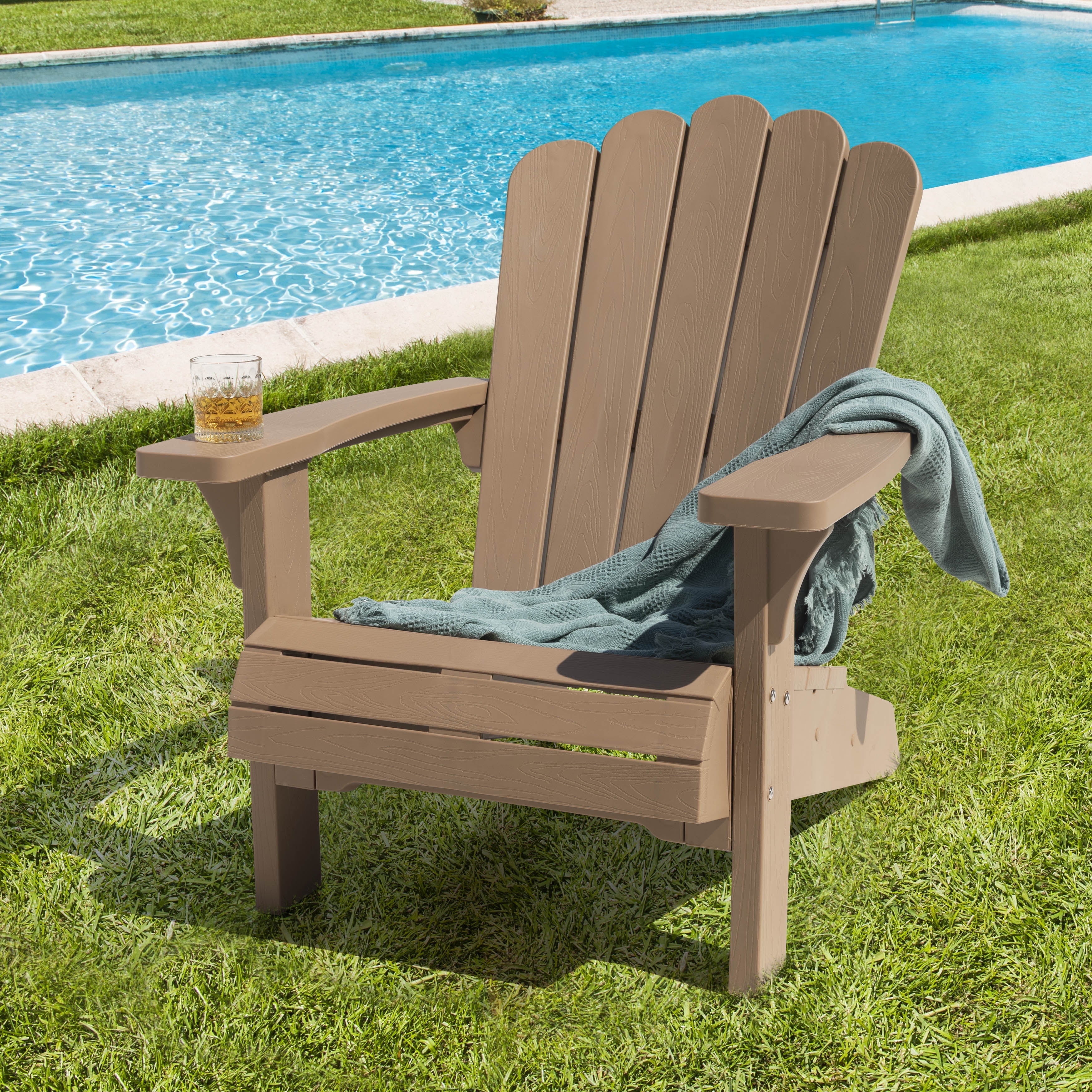 Nuu Garden Weather-Resistant Adirondack Chair with Widened Armrests, Stackable Design for Relaxation and Comfort, Durable, Easy Assembly, Yellow
