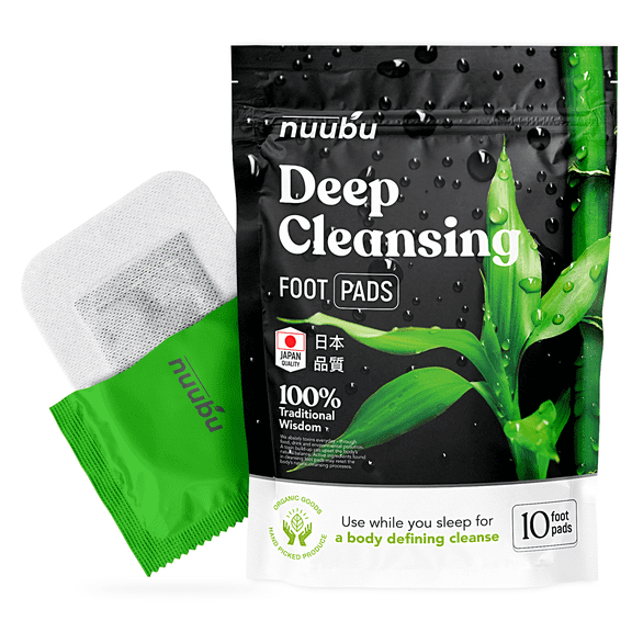 Nuubu | Deep Cleansing Foot Pads for Stress Relief, Better Sleep & Foot Care | Premium Japanese Organic Foot Patches with Ginger Powder 10 Patches Original Pack of 1