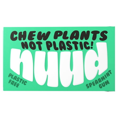 Nuud Plastic Free, Sugar Free Spearmint Chewing Gum 18g, British Import (Pack of 6)